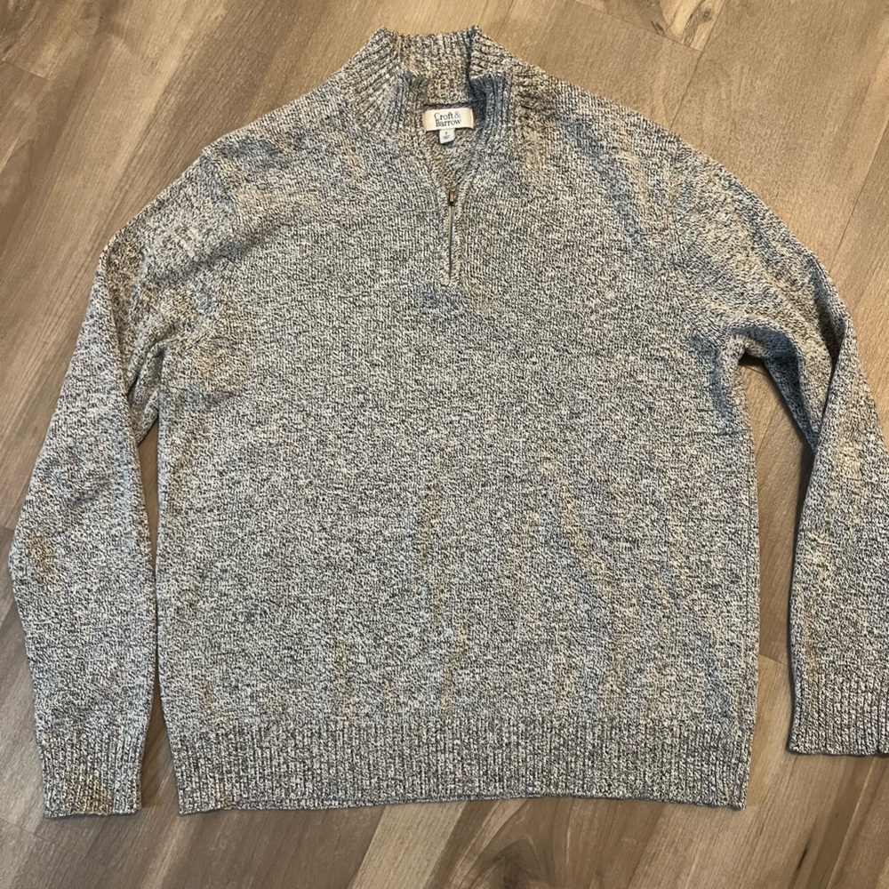 Croft & Barrow Men's Heather Gray Zip-Up Sweater